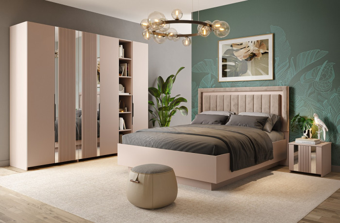 Кровать 160х200 "Харди-1" с подъемным механизмом - Латте/Ирландский ликер