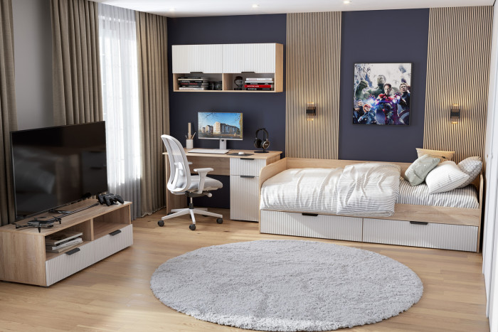 Полка Норд Line ПЛ03-1200, Дуб сонома, Софт пломбир