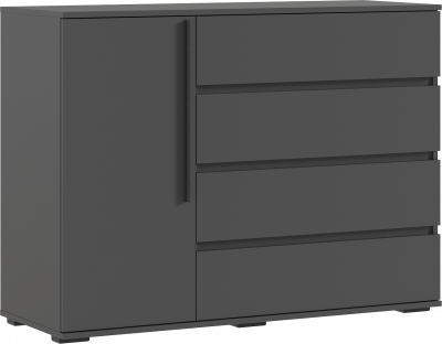 Норд Комод 1 дверь 4 ящика (1200), Графит