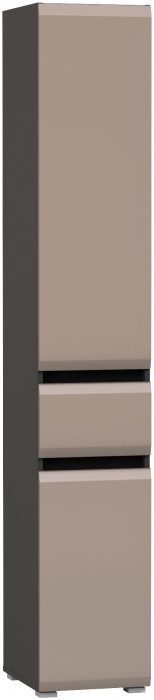 Сидней 13.202 Шкаф с ящиком, корпус антрацит/фасады: МДФ веллюто капучино