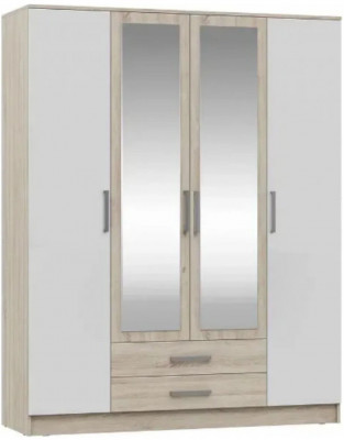 Мартина Шкаф для одежды 4-дверный (Дуб Сонома / белый)