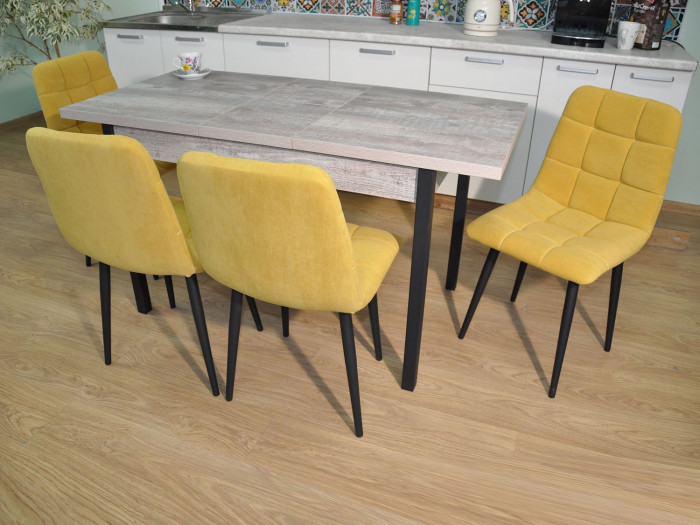 Обеденная группа Колорадо / Стул Х 4 шт. / Бетон темный/черный / бид 43