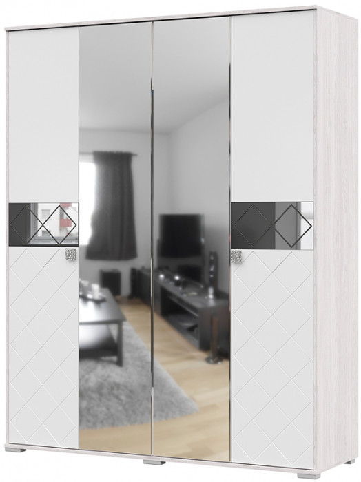 Шкаф Сальма ШК 024 (1626х2060х525) анкор/белый глянец