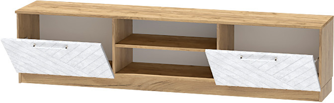 Тумба-2 под ТВ напольная "Иннэс-7", Крафт золотой/Бетон снежный