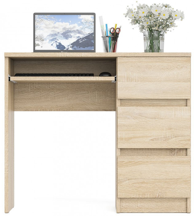 Мори компьютерный стол МС-6 правый, дуб сонома