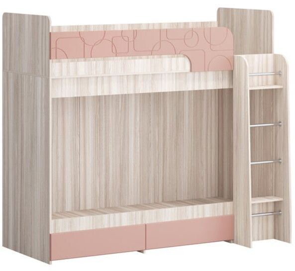 Двухъярусная кровать Бемби МДФ NEW, ясень (Фисташка, Ясень шимо светлый)