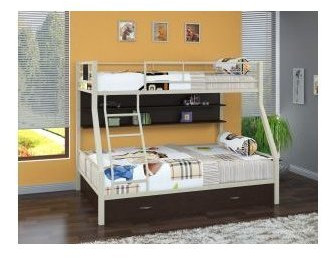 Двухъярусная кровать Гранада-1ПЯ, серый / Венге (Ясень шимо светлый, Коричневый)