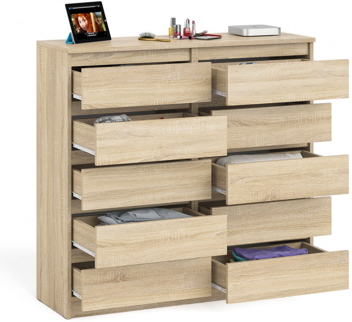 Мори Комод МК1200.10, цвет дуб сонома, ШхГхВ 120,4х41х115 см.