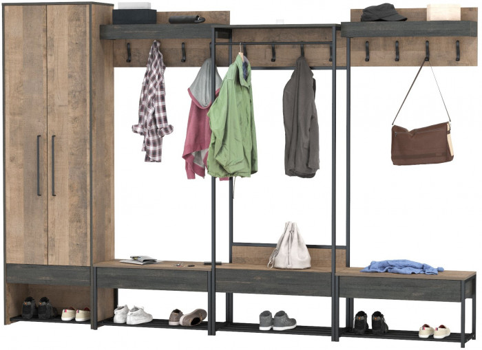 Трувор Прихожая 243, дуб гранж песочный/интра