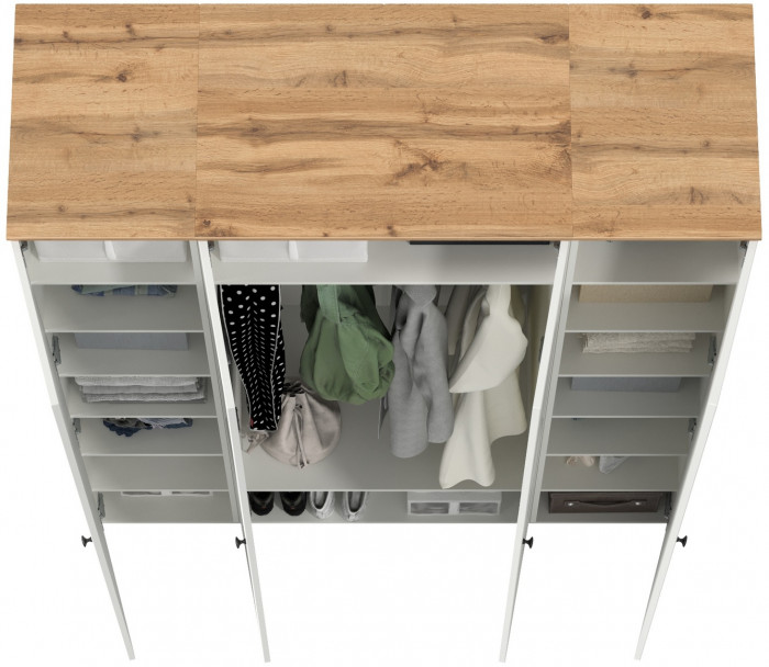 Остин Набор шкафов 02, белый шагрень/дуб крафт золотой