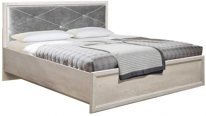 Кровать двуспальная с орт. осн. 32.25-02 Сохо (1600) бетон пайн белый