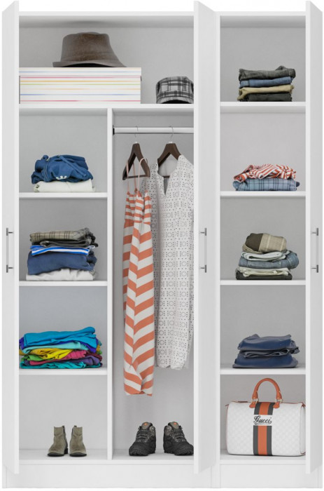 Шкаф 2-х створчатый + Пенал Стандарт, цвет белый, ШхГхВ 135х52х200 см., универсальная сборка