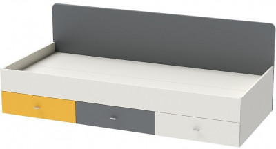 Клео К-1 Кровать Арт.010 (Графит/Миндаль/Солнечный)