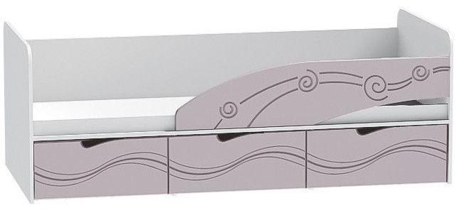 Детская кровать Бриз-3 80х190, волна (Антарктида/Белый/Правый)