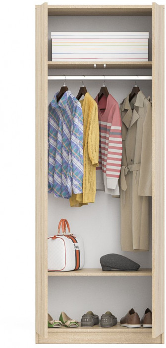 Мори Шкаф МШ800.1, цвет дуб сонома, ШхГхВ 80,4х50,4х209,6 см.