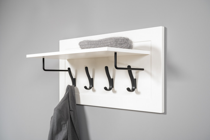 Остин Прихожая 43, цвет белый шагрень/дуб крафт золотой, ШхГхВ 200х54,3х229,6 см., универсальная сборка