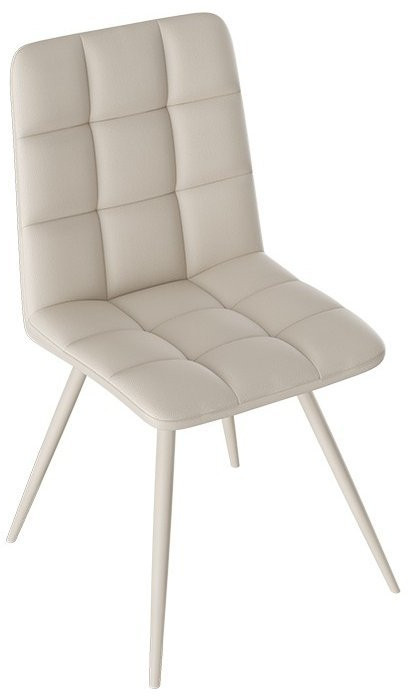 Бруно Стул (конус Т3) (Белый муар/Кожзам Серый)