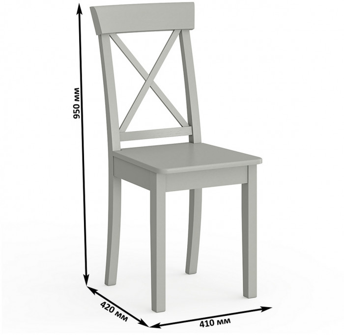 Два стула Мебель--24 Гольф-14 разборных, цвет серый, деревянное сиденье серое, ШхГхВ 41х42х95 см., от пола до верха сиденья 47 см.