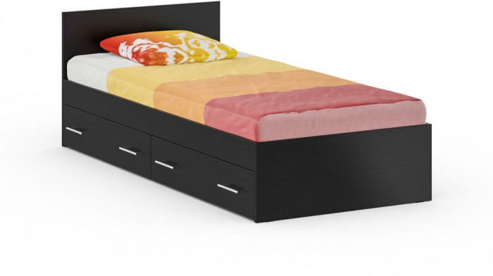 Спальня Стандарт 3-0900Я, венге/фасады ТВ тумбы МДФ чёрный глянец