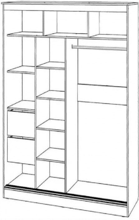 Шкаф-купе Элегант 1500 (Ясень шимо темный)