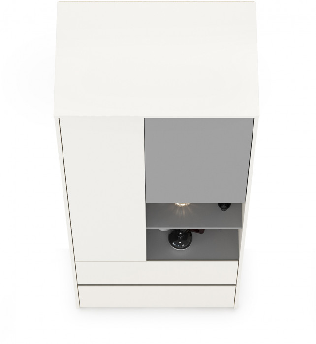 Торонто 13.333 Шкаф для одежды, белый шагрень/стальной серый