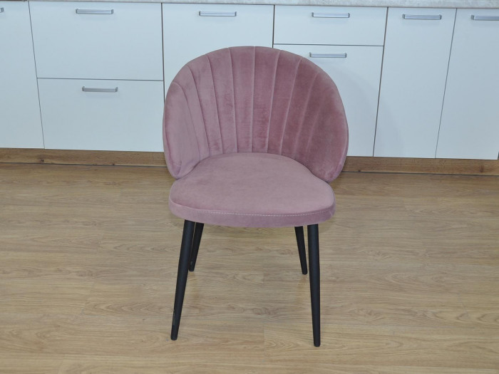 Стул З / черный / велюр пыльная роза