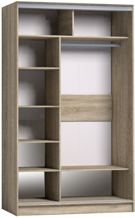 Шкаф-купе с зеркалом Стрике 1200 Сонома