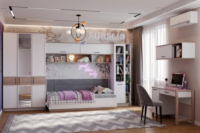 Стол туалетный Аурелио 43, Блэквуд Сатиновый, Белый