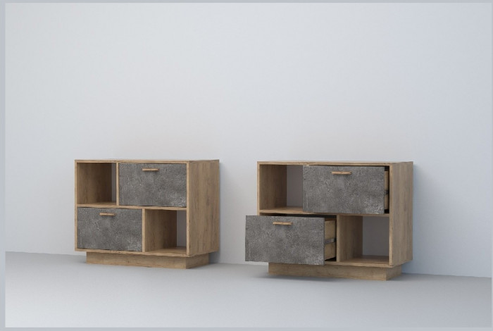 Эго Тумба Т-1 ПД (Камень Темный/Бетон Светлый)