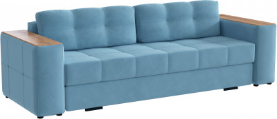 Диван раскладной Виконт, светло-голубой/мдф дуб канадский