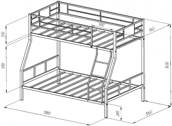 Двухъярусная кровать Гранада 1КВ (Венге, Белый)