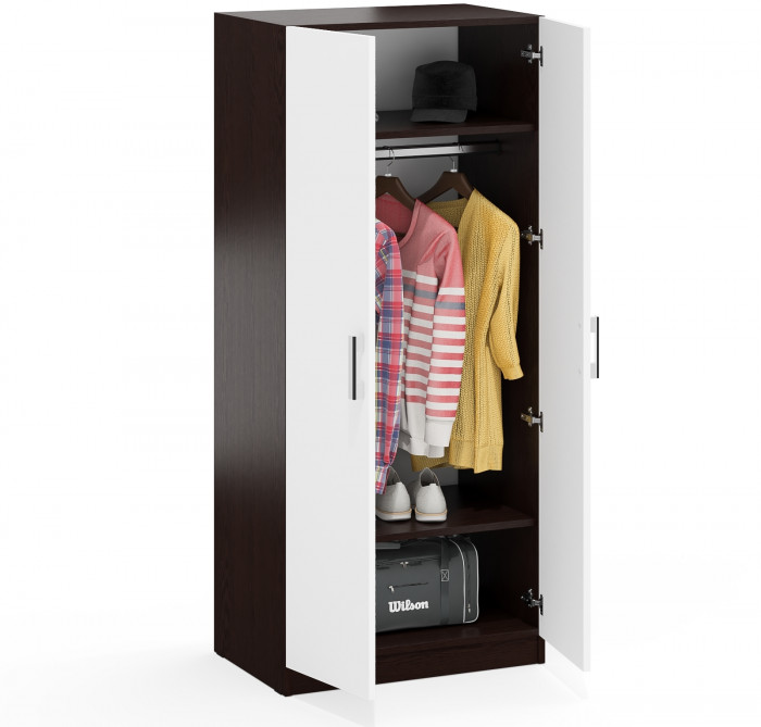 Шкаф С-МД-СК9Ш к компьютерному столу С-МД-СК9, цвет венге/белый шагрень, ШхГхВ 70х45х160 см.