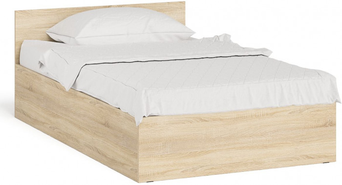 Мори Кровать 1200, цвет дуб сонома, ШхГхВ 123,5х203,5х70 см., сп.м. 1200х2000 мм., без матраса, основание есть