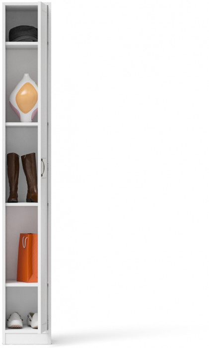 Прихожая П-6-350 Пенал, белая шагрень/фасады МДФ белое дерево фрезеровка прованс