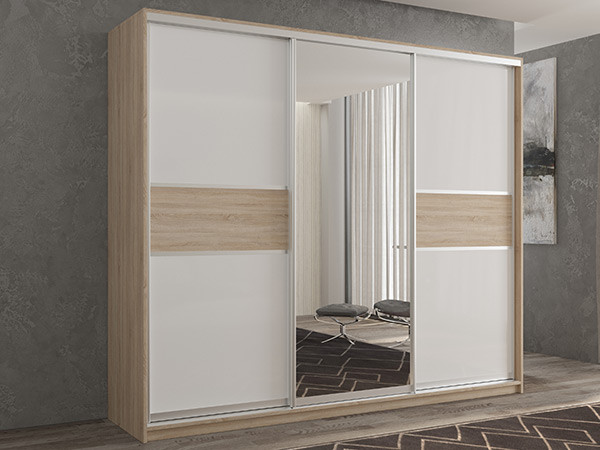 Шкаф-купе Кааппи 10 Сонома Светлый 240х45х230 см