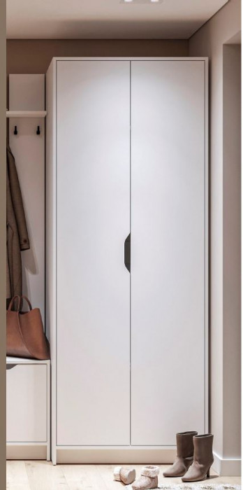 РУНА ШК 02 Шкаф 2-х створчатый Фасад БЕЛЫЙ/Корпус БЕЛЫЙ