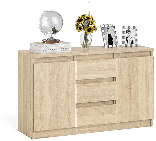 Мори Комод МК1200.3, цвет дуб сонома, ШхГхВ 120,4х41х73 см.