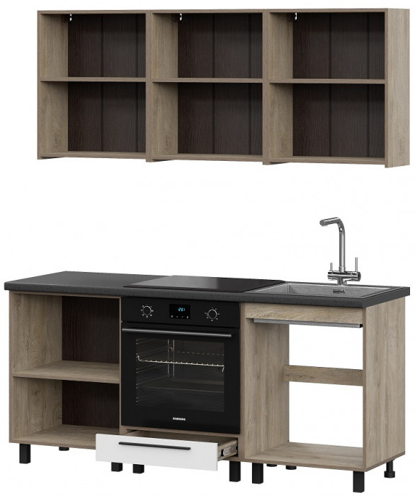 Кухня Этна 1.8 м. Комплект 3, софт вайт