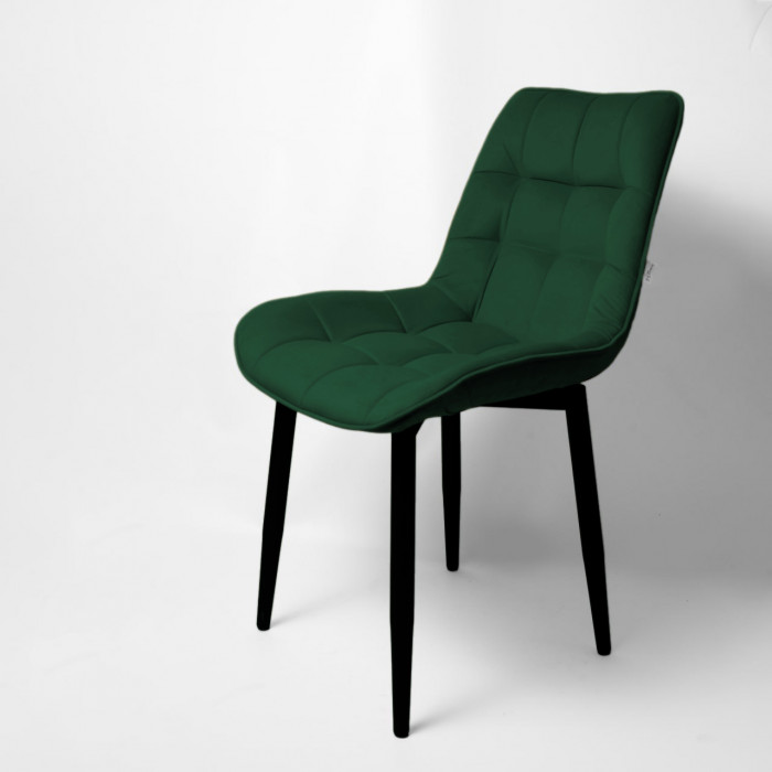 Стул "Бостон" черный матовый Velutto 33 зеленый