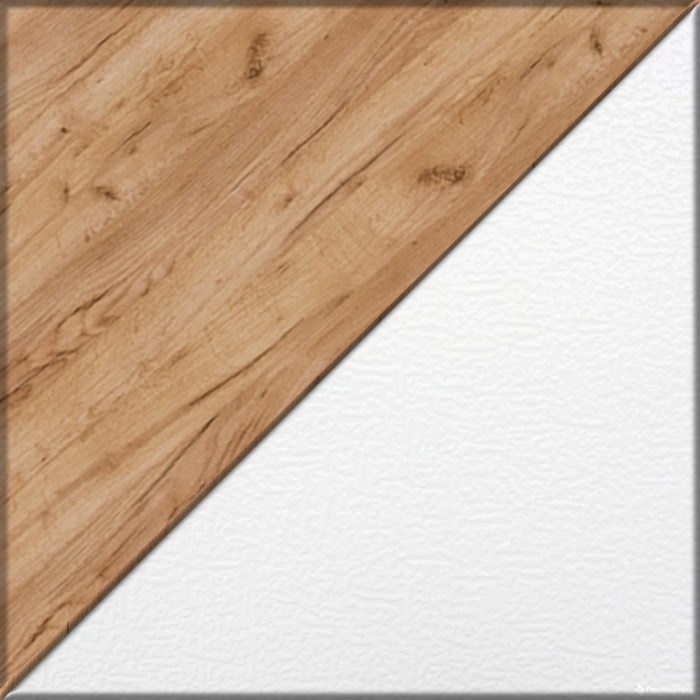 Лидер-8 Стол + Тумба МД 3.19 + Пенал МД 22Б, белый шагрень/крафт золото