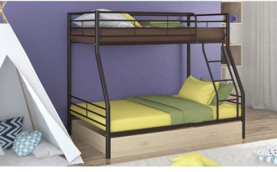 Двухъярусная кровать Гранада-2Я (Дуб Сонома, Серый)