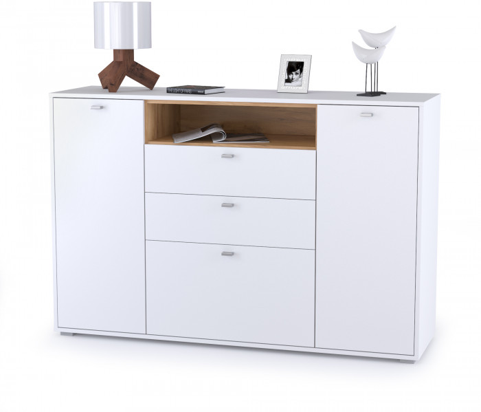 Бэль 10.95 Комод, дуб крафт золотой/белый премиум