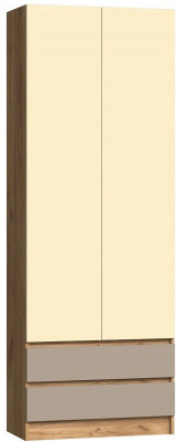Челси Color Шкаф (Слоновая кость/Глиняный серый/Дуб крафт)