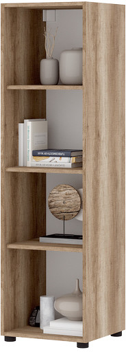 Даллас ПН 02 Пенал закрытый со стеклом (0,404х1,400х0,398) дуб каньон/МДФ софт графит