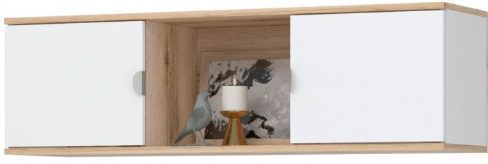 Юкки ПЛ1-1200 Полка Дуб делано/Белый