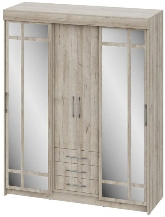 шкаф-купе Фортуна дуб крафт серый/дуб крафт серый