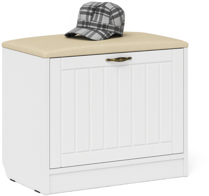 Прихожая П-6 Компоновка № 25, цвет белая шагрень/фасады МДФ белое дерево фрезеровка прованс, ШхГхВ 150х50х210 см., универсальная сборка