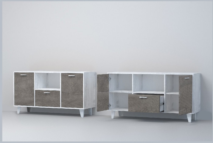 Эго Тумба Т-2 НГ (Камень Темный/Бетон Светлый)