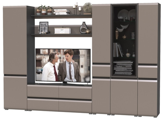 Сидней Комплектация № 065, корпус: антрацит/фасады: МДФ веллюто капучино