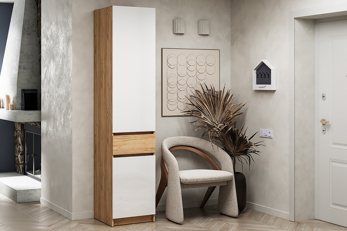 Шкаф Стоуби ШК-500 дуб крафт/белый глянец